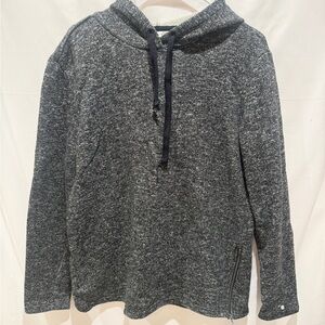 Fabletics Black & Gray Heathered Hooded Pullover